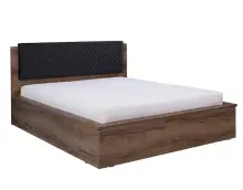 DEWO VI łóżko podwójne 160 x 200 z pojemnikiem dąb monastery / czarny połysk
